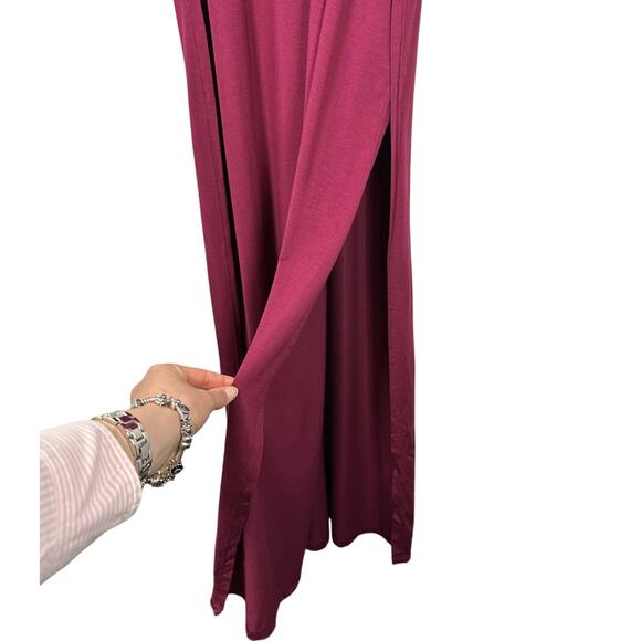 Chico's Purple Tie Shoulder Tassel Sleeveless Swimsuit Coverup Women's Medium - Picture 3 of 6